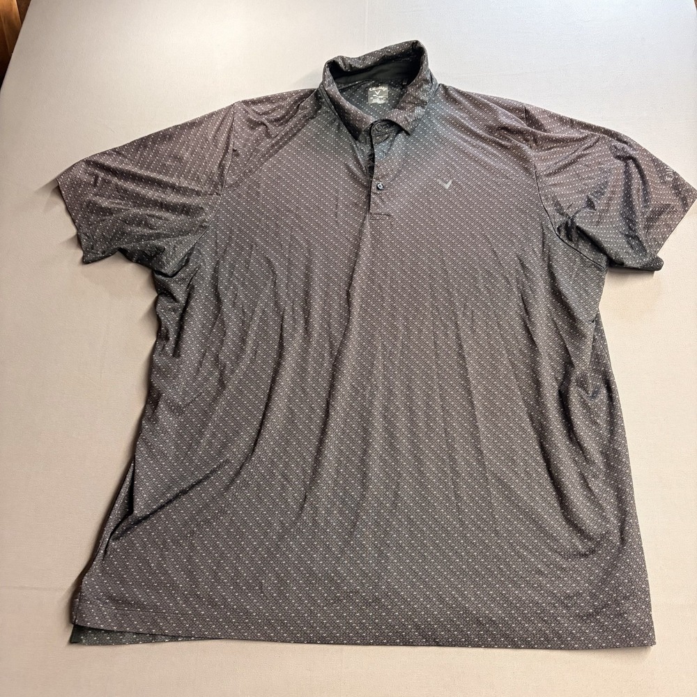 Callaway Opti-Dri Men’s 2XL Gray Geometric Golf Polo Shirt Performance